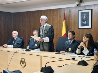El presidente del alto tribunal balear durante su intervención